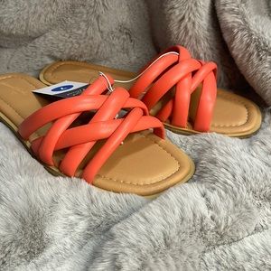 Ladies orange sandals size (7) NWT Target brand